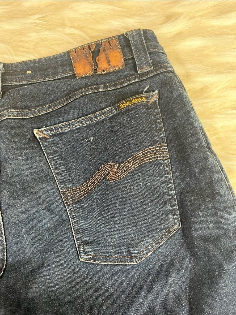Nudie Skinny Lin Jeans Men's 34x31 Low Rise Skinny Dark Wash - Picture 6 of 8